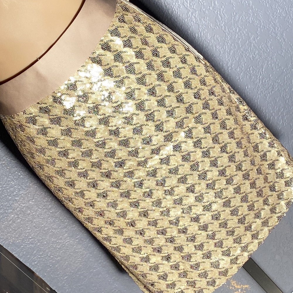 THE LIMITED skirt gold sequins, lined,knee length